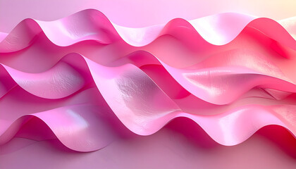 Elegant Pink Ribbons - A Flowing Abstract Composition.