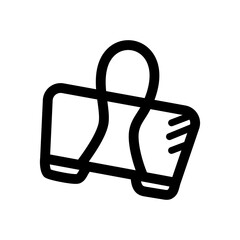 Binder Clip Icon Isolated on Transparent Background Black Outline Simple Graphic Element for Office Supplies and Organization