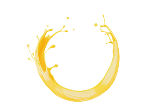 abstract orange splash isolated on a white background. 3d render