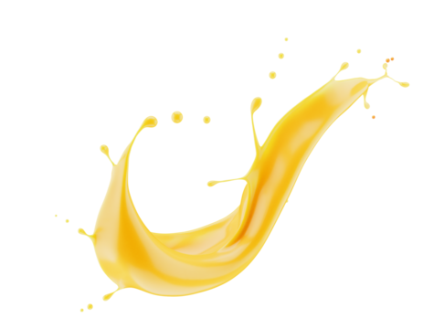 abstract orange splash isolated on a white background. 3d render