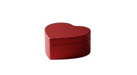Isolated Red Heart Shaped Box 3D Realistic