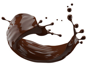 chocolate splash isolated on a white background. 3d render
