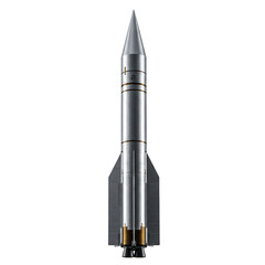 Isolated Rocket PNG Spacecraft Metallic Silver