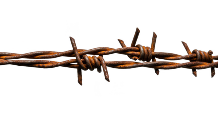 Isolated Rusty Barbed Wire Close Up Realistic Macro