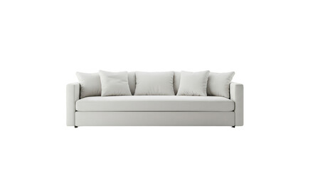 Isolated White Sofa With Cushions Realistic Photo