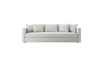 Isolated White Sofa With Cushions Realistic Photo