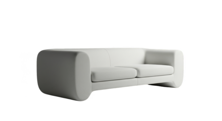 Isolated White Sofa Realistic 3d Render with Transparent Background