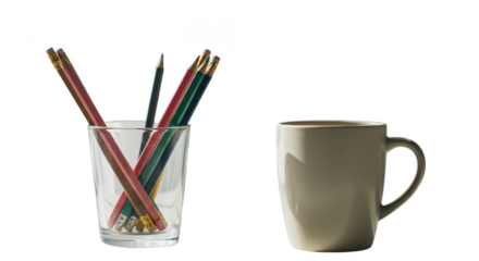 Photo Colorful Pencils in Glass Mug Lit by Sunlight