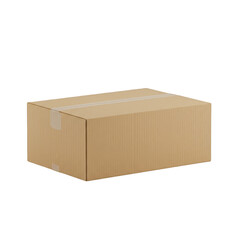 Photo of a closed cardboard box on a transparent background