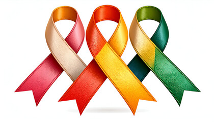 Colorful Awareness Ribbons Symbolizing Various Causes and Support.