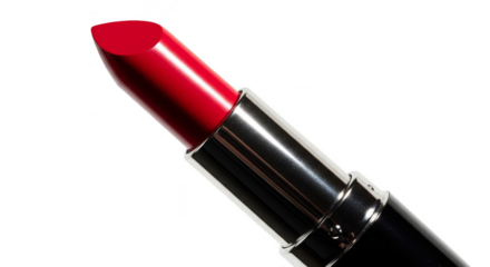 Photo Red Lipstick Open Isolated Black Background