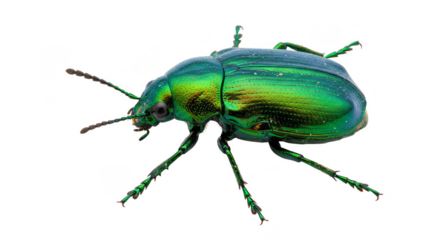 Photo Shiny Emerald Green Beetle Isolated On Transparent Background