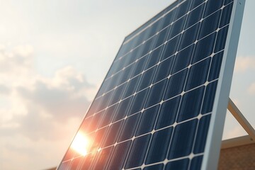Obraz premium Generative AI solar panel gleams under the sun illuminating clean energy.