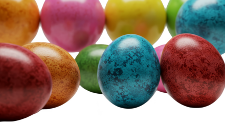 Realistic Easter Eggs Colorful Isolated Background 3D Render