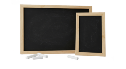 Realistic Two Chalkboards with Chalk Isolated Transparent Background
