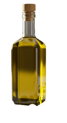 Transparent PNG Isolated Glass Bottle Olive Oil Cork Lid Realistic