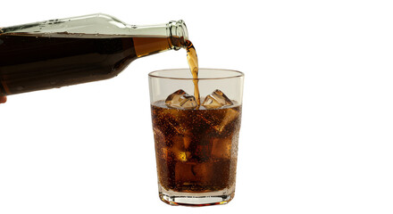 Transparent PNG photo beverage pouring ice cubes into glass