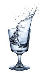 Transparent PNG liquid splash ice water in glass isolated