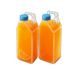 Two Orange Juice Cartons Isolated Background Realistic