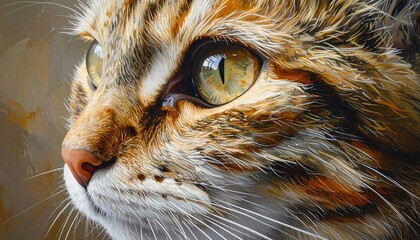 Close-up of a Tabby Cats Face.