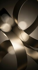 Elegant metallic ribbons flowing with bokeh creating a luxury concept