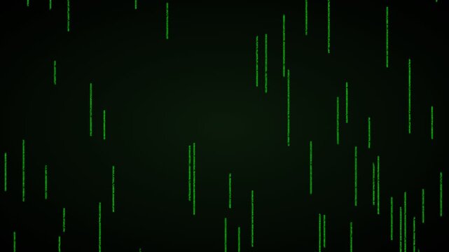 Digital Code Rain Stream with Bitcoin & Hex Data Flow
