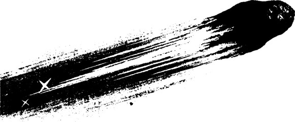 Obraz premium Celestial black and white comet stencil illustration for art and design