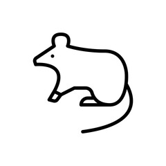 Simple Outline Drawing of a Mouse with a Transparent Background and Black Lines