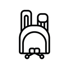 Simple Outline Icon of a Backpack with Wheels on a Transparent Background Perfect for Graphic Design and Iconography Applications