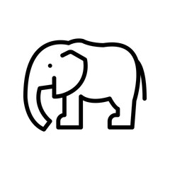 Black Outline of an Elephant with a Transparent Background Simple Iconography for Wildlife and Zoo Themes
