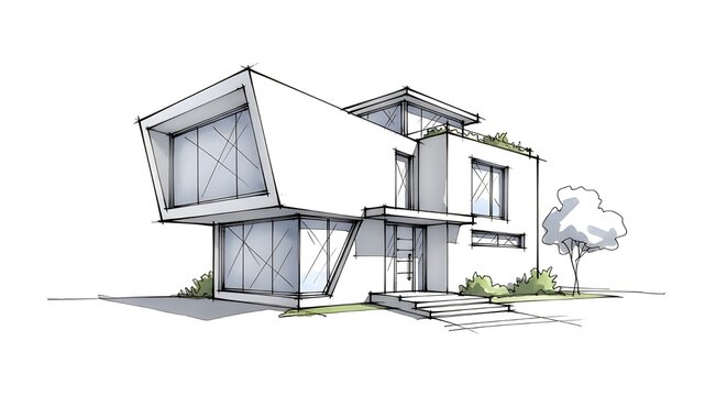 Modern architectural rendering showcasing a stunning contemporary home design