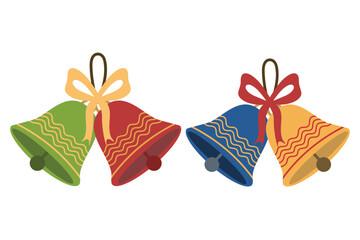 Christmas jingle bells element set. Suitable for clip art, stickers, flat design illustration, etc