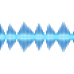 Blue Digital Audio Waveform Visualization With Detailed Peaks And Troughs On A White Background...