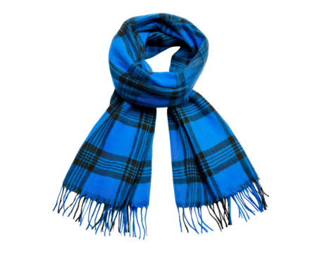 Cozy blue plaid scarf for winter fashion and warmth