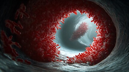 Illustration of virus bacteria infected cell 3D render.