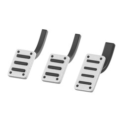 Set Of Three Automotive Accelerator Brake And Clutch Pedals With Textured Non Slip Surface Isolated On Transparent Background