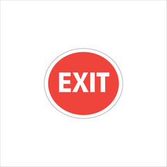 Red circular exit sign with bold white text vector illustration.
