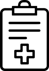 Obraz premium Medical report clipboard icon, black and white vector 