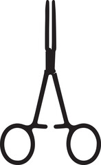 Surgical forceps instrument black and white vector icon

