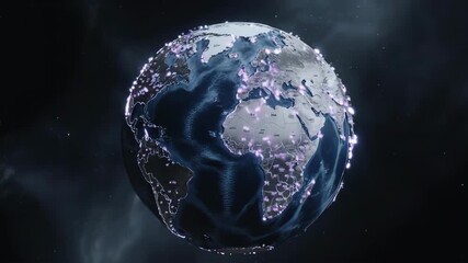 Points of light illuminate a world map, symbolizing the growing number of cancer survivors worldwide. A message of hope, progress, and global community.