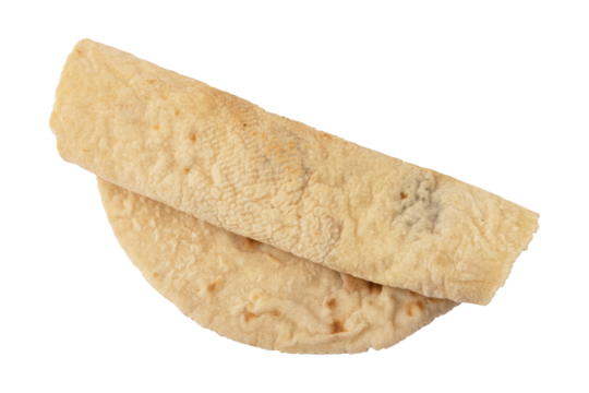 Homemade flatbread isolated on transparent background
