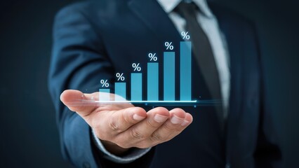 Boost business growth with this dynamic upward trend graph in a professional corporate setting today