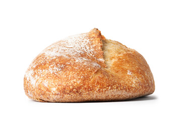 Loaf of fresh bread isolated on white