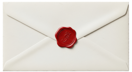 Classic Cream Envelope Sealed with Royal Wax Seal Monogram