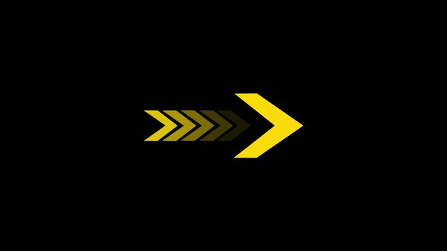 Dynamic arrow motion transition animation with arrows moving forward on a black background. Perfect for intros, logo reveals, motion graphics projects, and video transitions.