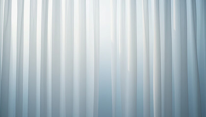 Obraz premium Soft white curtain background with natural light and vertical folds, minimal clean fabric texture for modern presentation, product display, or elegant interior design. 