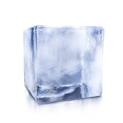Obraz premium One clear ice cube isolated on white