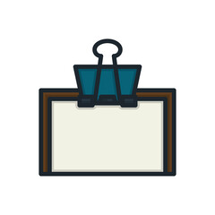 Clip Board with Paper and Binder Clip on Transparent Background
