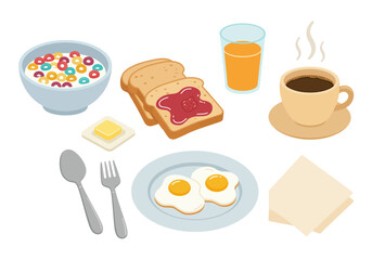 Breakfast Bonanza A Delightful Morning Feast of Eggs, Toast, Cereal, and Coffee