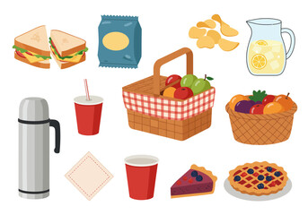 Picnic Feast A Colorful Collection of Food and Drink for Outdoor Dining